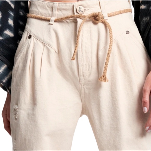 One Teaspoon x Free People Streetwalkers Nashville Cream High-Waist Retro 80s 30 - Picture 3 of 5